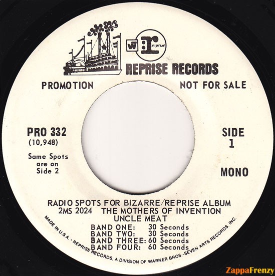 Radio Spots For Bizarre/Reprise Album 2MS 2024 - The Mothers Of Invention - Uncle Meat